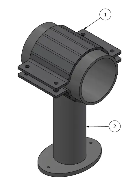 [SLR-A0001] Eclairage - Adaptateur acier pour gamme Sirius 